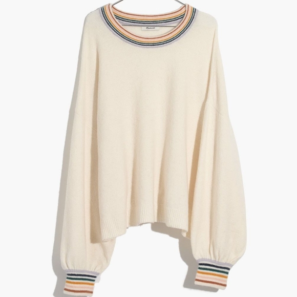 Madewell Balloon Sleeve Rainbow Cuff Sweater